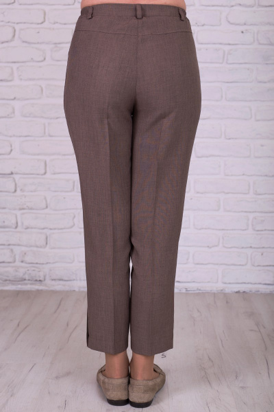 Прямые брюки с пуговицами по низу для стройных ног Avila 0925 темно-бежевый - фото 3