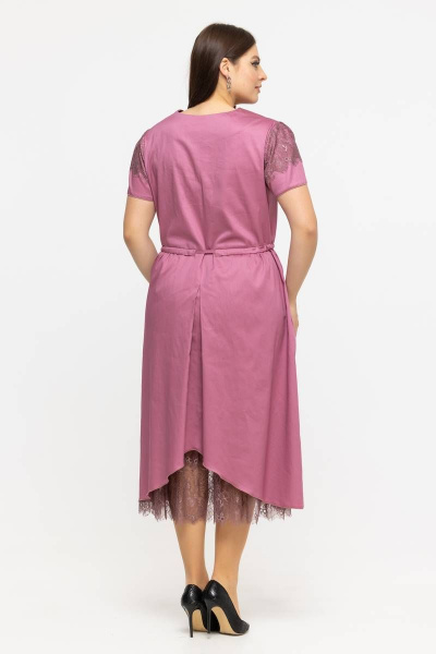 Платье летнее из хлопка с кулиской и принтом Avila 0926 сливовый - фото 6