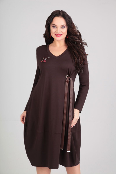 Платье Andrea Style 0028 шоколад - фото 1