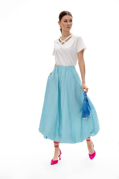 Юбка Kaloris 1983 -1 голубая - фото 4
