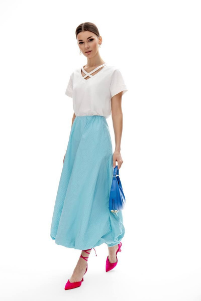 Юбка Kaloris 1983 -1 голубая - фото 3