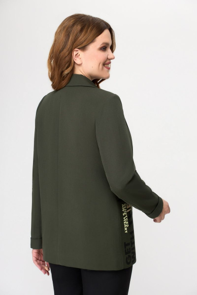 Деловой жакет из текстиля длина 71 см, рукав 62 см DaLi 3594.1 хаки - фото 3