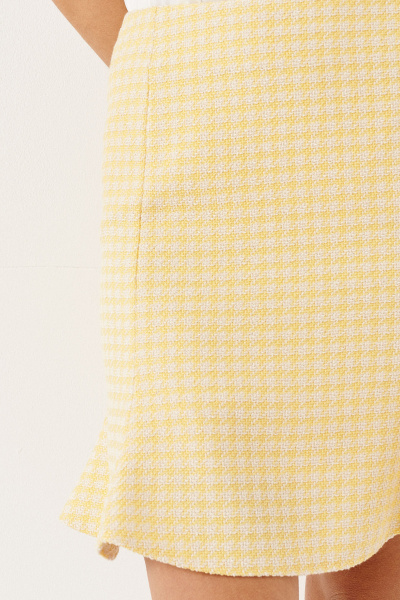 желтая летняя юбка из хлопка с высокой посадкой Панда 133750w желтый - фото 4