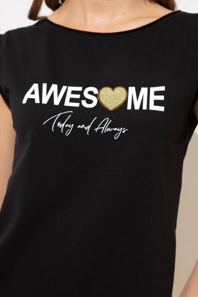 Блузка из хлопка и трикотажа с вырезом 'лодочка' и без рукавов Femme & Devur 30728 1.3F(170) - фото 2