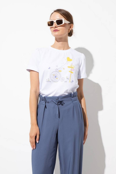 Джемпер с коротким рукавом и печатью из хлопка и трикотажа Femme & Devur 30712 1.1F(170) - фото 5