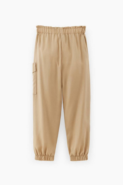 Модные карго брюки из ткани с вышивкой Bell Bimbo 231068 св.бежевый - фото 3