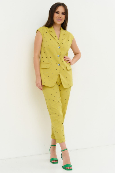 Классический комплект жилет и брюки с эластичным поясом Магия моды 2226 желтый - фото 5
