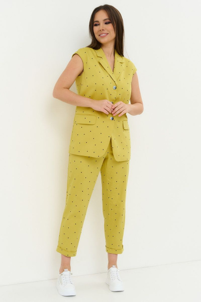 Классический комплект жилет и брюки с эластичным поясом Магия моды 2226 желтый - фото 4