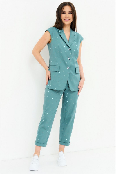 Брюки, жилет Магия моды 2226 бирюзовый - фото 2
