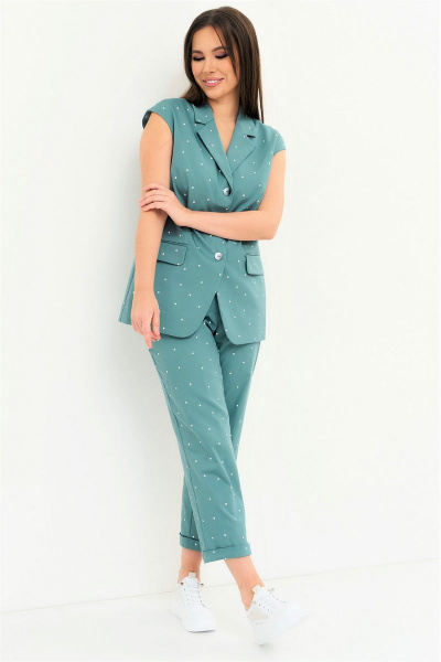 Брюки, жилет Магия моды 2226 бирюзовый - фото 1