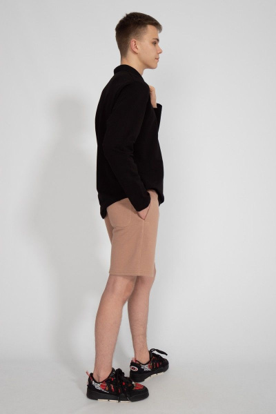 Демисезонный черный джемпер из хлопка и трикотажа Kivviwear 3009.02 - фото 12