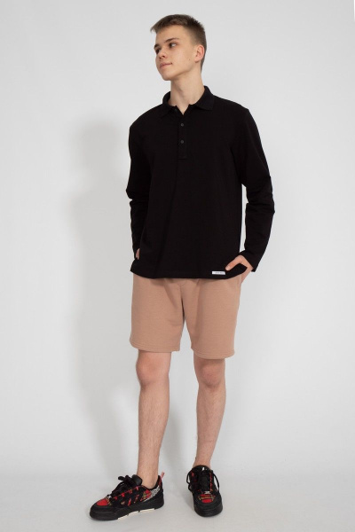 Демисезонный черный джемпер из хлопка и трикотажа Kivviwear 3009.02 - фото 10