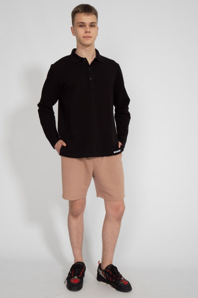 Демисезонный черный джемпер из хлопка и трикотажа Kivviwear 3009.02 - фото 9