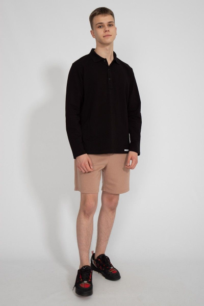 Демисезонный черный джемпер из хлопка и трикотажа Kivviwear 3009.02 - фото 8