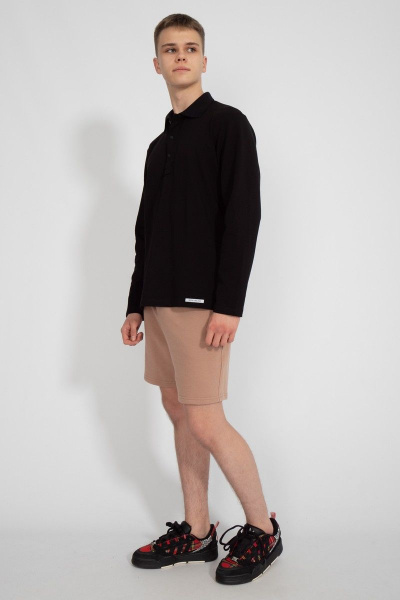 Демисезонный черный джемпер из хлопка и трикотажа Kivviwear 3009.02 - фото 4