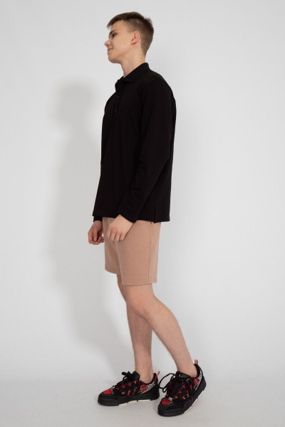 Демисезонный черный джемпер из хлопка и трикотажа Kivviwear 3009.02 - фото 3