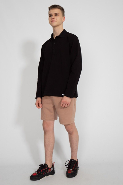 Демисезонный черный джемпер из хлопка и трикотажа Kivviwear 3009.02 - фото 2