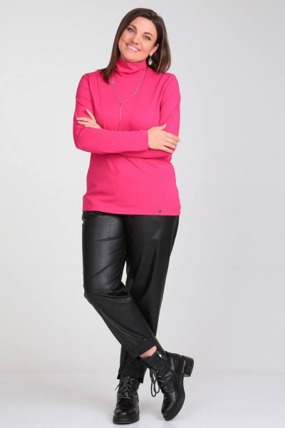 Джемпер приталенного кроя с воротником стойка для офиса Bliss 8044 фуксия - фото 5