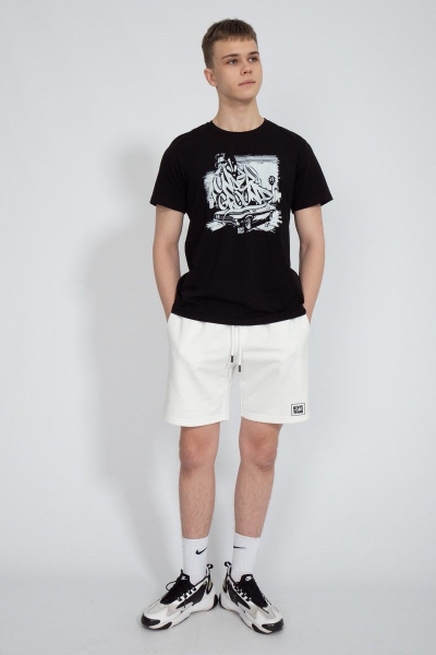 Шорты из футера с карманами белый для спорта круглый год Kivviwear 3002.04 - фото 14