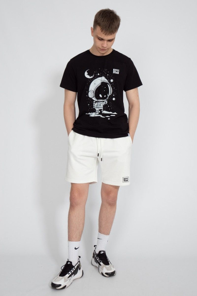 Шорты из футера с карманами белый для спорта круглый год Kivviwear 3002.04 - фото 13