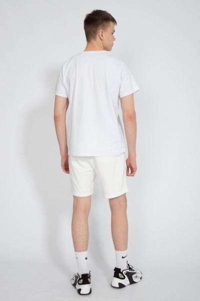 Шорты из футера с карманами белый для спорта круглый год Kivviwear 3002.04 - фото 5