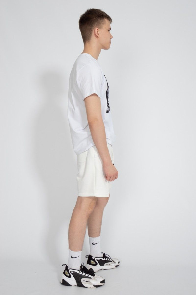 Шорты из футера с карманами белый для спорта круглый год Kivviwear 3002.04 - фото 4