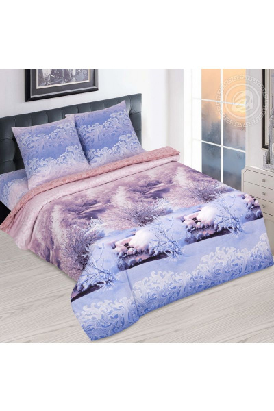 Домашний постельный комплект поплин 2-спальный евро АРТПОСТЕЛЬ 909 морозное_утро - фото 1
