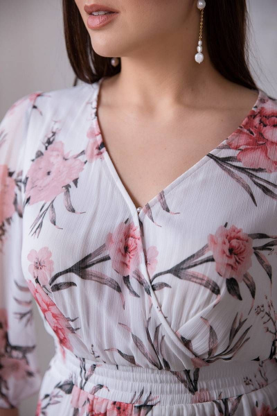 Платье на каждый день приталенное с рельефами и карманами ASV 2603/1 бело-красный - фото 5