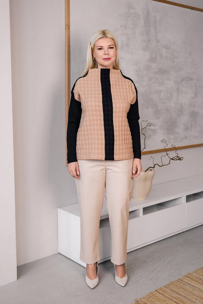 Брюки деловые с карманами и прямым кроем, длина 93 см ASV 2524 бежевый - фото 6