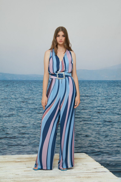 Комбинезон на бретелях с американской проймой и мультиколор Alena Goretskaya А1665/2 - фото 1