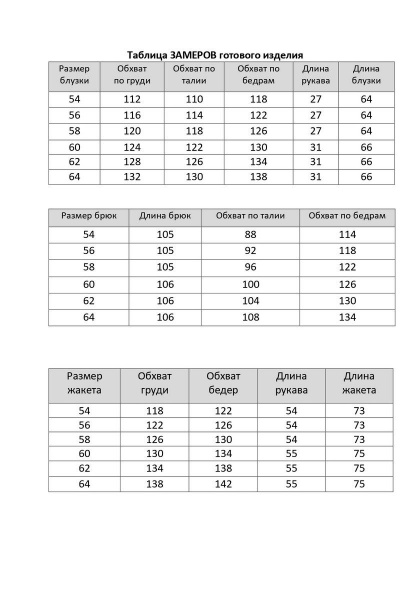 Комплект 3 предмета: жакет, блуза и брюки из трикотажа и вискозы Элль-стиль А-506/2 голубой - фото 10