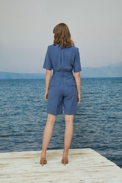 Комбинезон из костюмной ткани с боковыми карманами и поясом Alena Goretskaya 1684/2 - фото 2