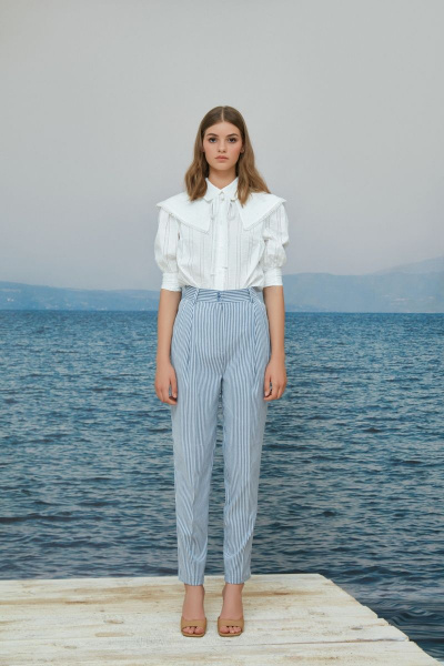 Брюки из текстиля на притачном поясе с заутюженными швами Alena Goretskaya A1730/6 - фото 1