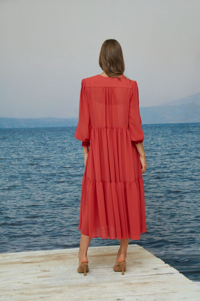 Платье из текстиля с оборками и съемным воротником Alena Goretskaya A1725/1 - фото 2