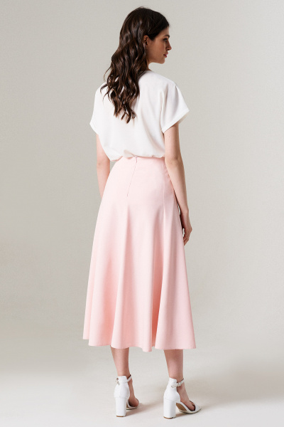 розовая длинная юбка из текстиля для комфортных образов Панда 150550w розовый - фото 2