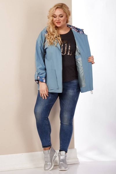 Куртка демисезонная прямого силуэта с кокетками Shetti 2118 ментол - фото 6