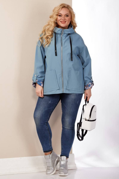 Куртка демисезонная прямого силуэта с кокетками Shetti 2118 ментол - фото 1