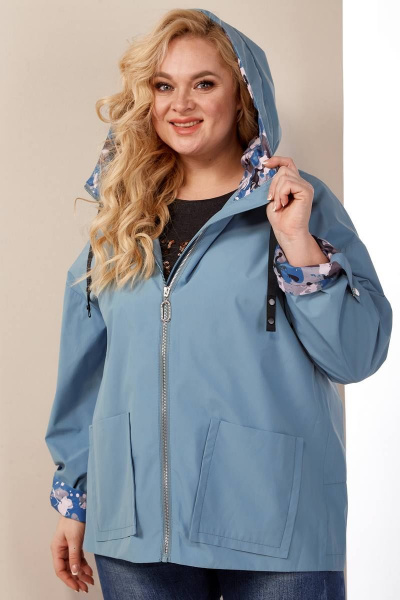 Куртка демисезонная прямого силуэта с кокетками Shetti 2118 ментол - фото 3