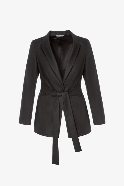 Деловой текстильный жакет на демисезон Elema 1К-10627-1-170 чёрный - фото 1