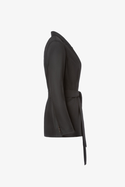 Деловой текстильный жакет на демисезон Elema 1К-10627-1-170 чёрный - фото 2