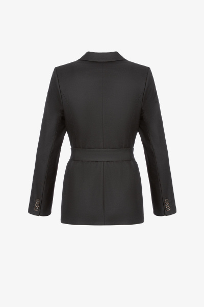 Деловой текстильный жакет на демисезон Elema 1К-10627-1-170 чёрный - фото 3