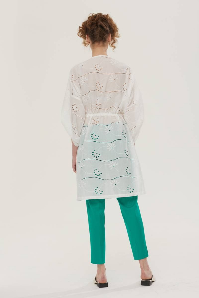 Летний белый комплект блуза и брюки из хлопка Vesnaletto 3442-3 - фото 4