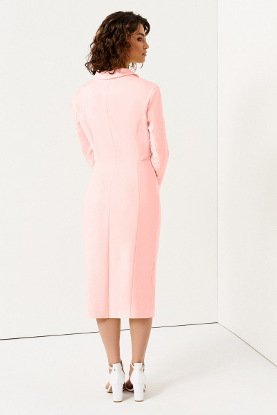 Платье футляр миди с коротким жакетом и разрезом Панда 138480w розовый - фото 3