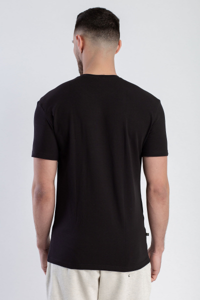 Майка черная свободная из трикотажа и хлопка SERGE 7415/14 black001 - фото 2