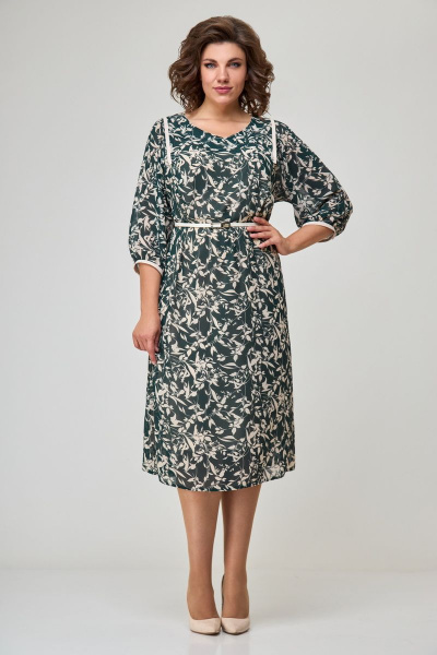 Платье Мишель стиль 1072 зелено-бежевый - фото 8