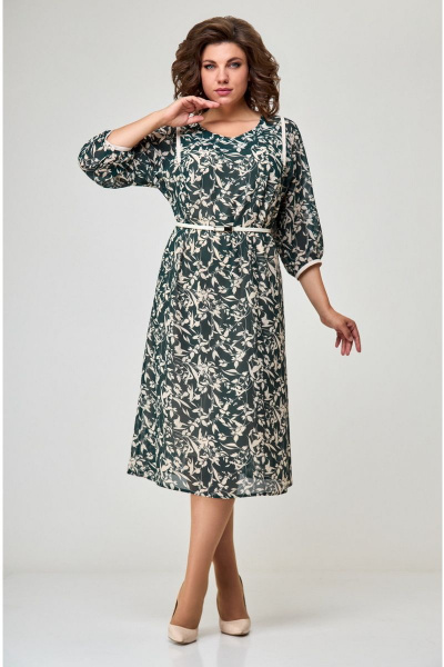 Платье Мишель стиль 1072 зелено-бежевый - фото 3
