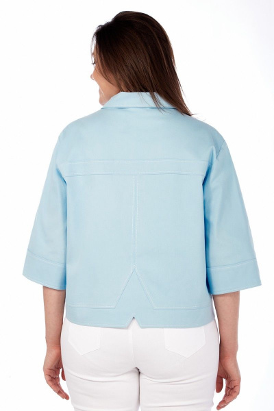 Жакет прямого силуэта из хлопка с имитацией карманов Matini 4.1614-1 аквамарин - фото 6