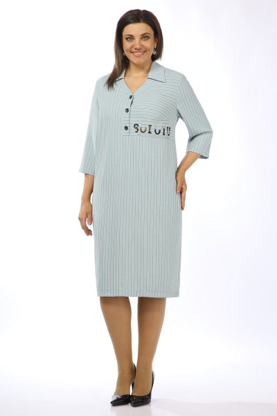 Платье из текстиля с нагрудными вытачками и патами Matini 3.1610 бирюза - фото 5