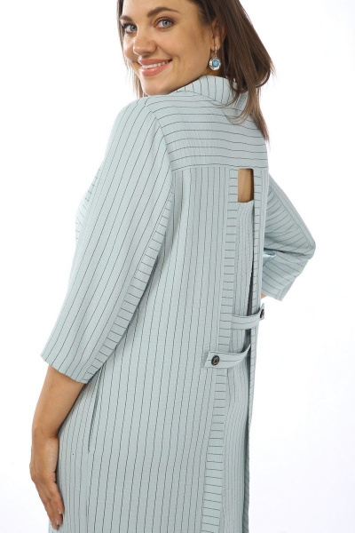 Платье из текстиля с нагрудными вытачками и патами Matini 3.1610 бирюза - фото 10