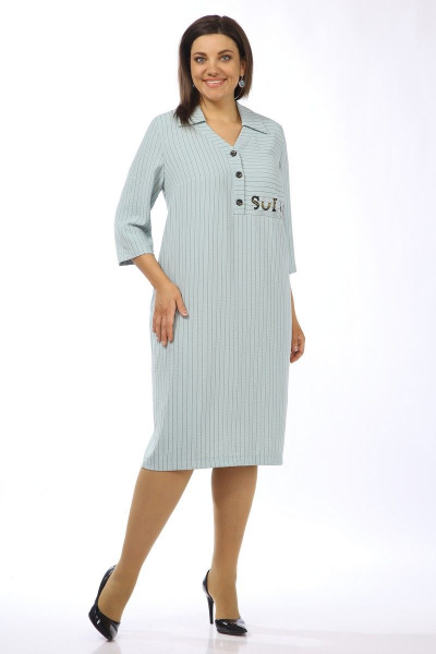 Платье из текстиля с нагрудными вытачками и патами Matini 3.1610 бирюза - фото 1